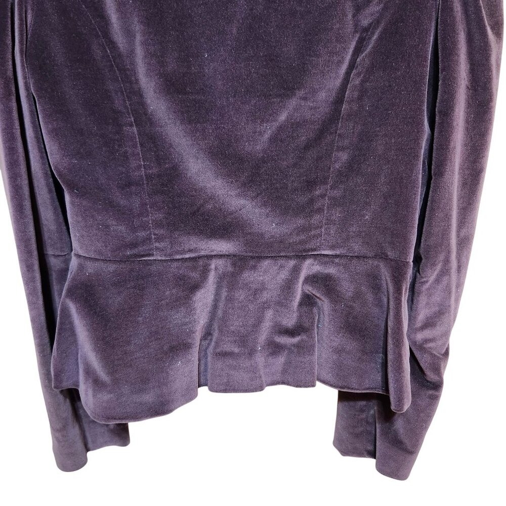 Vintage 80s Women's Size 4 Velvet Cropped Blazer Eggplant Purple USA Union Made - Picture 7 of 8